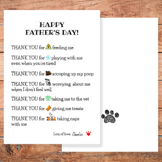 Cute Funny Happy Father's Day Card From The Dog