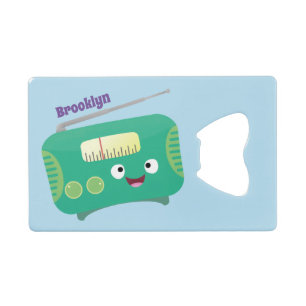 Cute funny happy retro radio cartoon