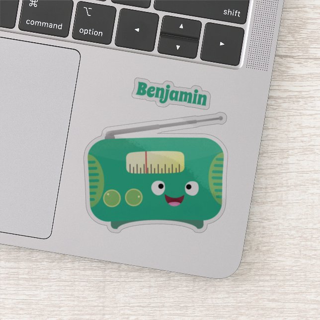 Cute funny happy retro radio cartoon (Detail)