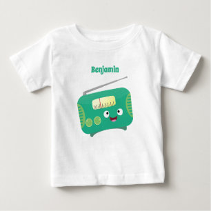 Cute funny happy retro radio cartoon baby T-Shirt