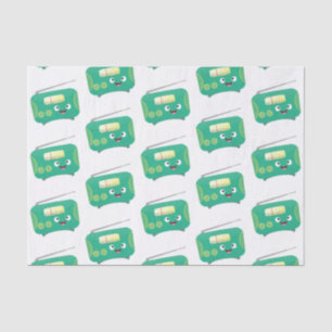 Cute funny happy retro radio cartoon tissue paper