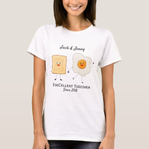 Cute Funny Happy Toast Eggcelent Together T-Shirt