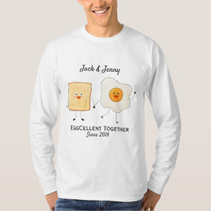 Cute Funny Happy Toast Eggcelent Together    T-Shirt