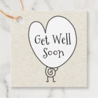 Cute Funny Heart Uplifting Character Get Well Soon