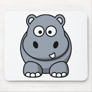 Cute Funny Hippo Mouse Pad