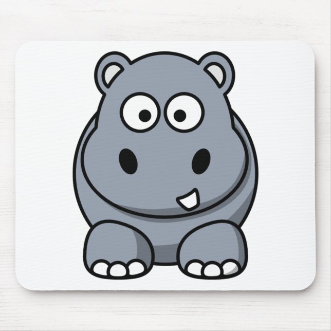 Cute Funny Hippo Mouse Pad (Front)
