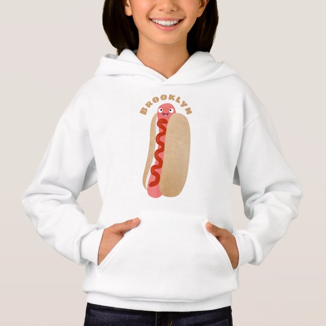 Cute funny hot dog Weiner cartoon (Front)