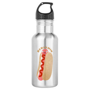 Cute funny hot dog Weiner cartoon 532 Ml Water Bottle