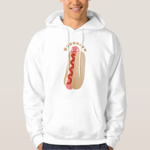 Cute funny hot dog Weiner cartoon Hoodie