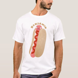 Cute funny hot dog Weiner cartoon T-Shirt