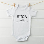 Cute Funny Hugs Baby Bodysuit<br><div class="desc">This funny and cute bodysuit features "hugs $5.00 college is expensive" typography in black. Perfect for infants newborn or baby shower gift.</div>