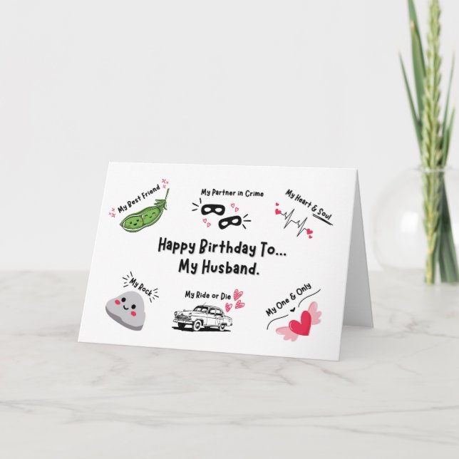 Cute Funny Husband Birthday Card  (Front)