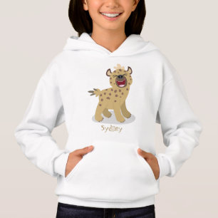 Cute funny hyena laughing cartoon illustration