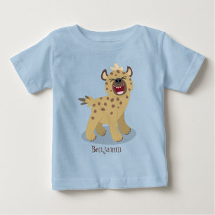Cute funny hyena laughing cartoon illustration baby T-Shirt