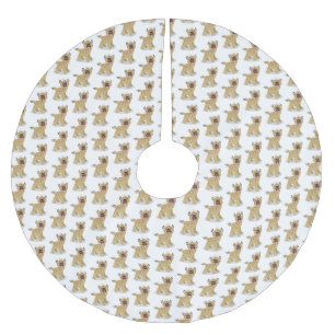 Cute funny hyena laughing cartoon illustration brushed polyester tree skirt