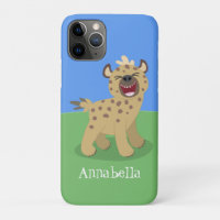 Cute funny hyena laughing cartoon illustration