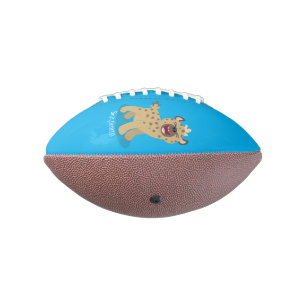 Cute funny hyena laughing cartoon illustration football