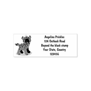 Cute funny hyena laughing cartoon illustration  self-inking stamp