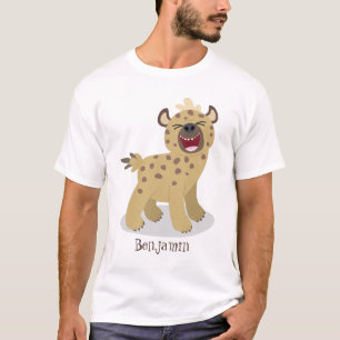 Cute funny hyena laughing cartoon illustration T-Shirt