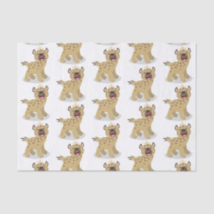 Cute funny hyena laughing cartoon illustration tissue paper