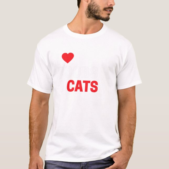 Cute Funny I Love Cats For Kitten Kitty Love T-Shirt (Front)