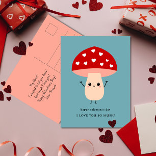 Cute Funny I Love You So Mush Happy Valentine's Holiday Postcard