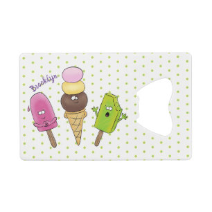 Cute funny ice cream popsicle cartoon trio