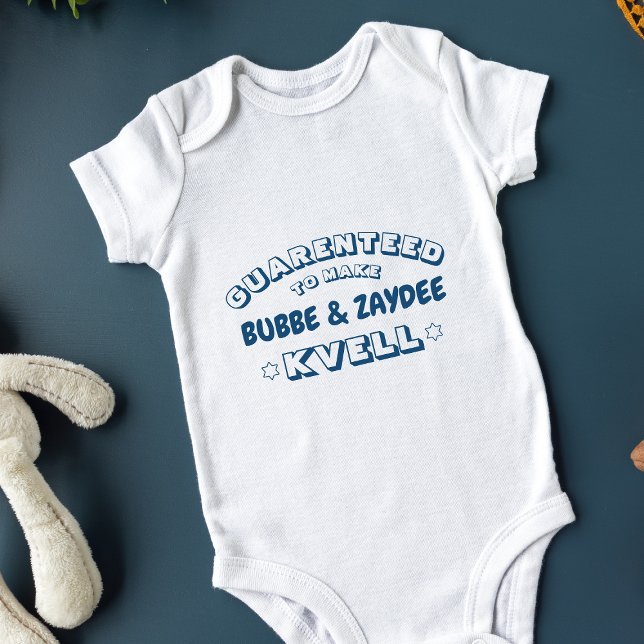 Cute Funny Jewish Bubbe & Zaydee (or other name) Baby Bodysuit (The ultimate Jewish baby onesie—because making Bubbe and Zaydee kvell is a full-time job!)