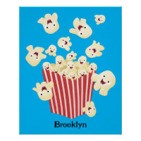 Cute funny jumping popcorn cartoon