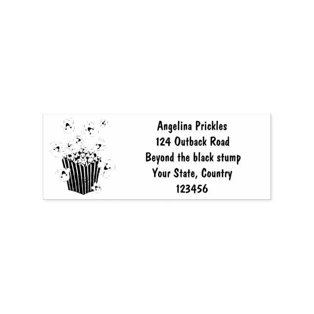 Cute funny jumping popcorn cartoon rubber stamp (Imprint)