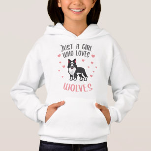 Cute Funny Just a girl who loves Wolves Hoodie