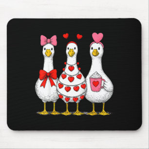 Cute Funny Just A Love Goose Duck Lovers Valentine Mouse Pad