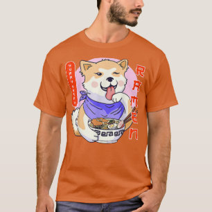 Cute Funny Kawaii Anime Akita Japanese Dog Yummy R T-Shirt