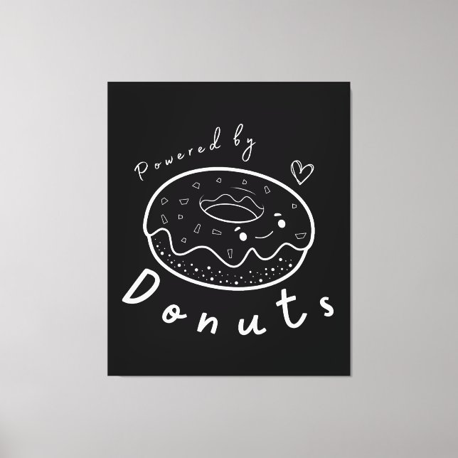 Cute Funny Kawaii Donut Quote Canvas Print (Front)