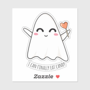 Cute Funny Kawaii Halloween Girl Ghost Sticker