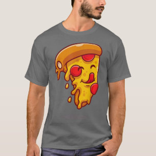 Cute Funny Kawaii Pepperoni Pizza Slice Anime Mang T-Shirt