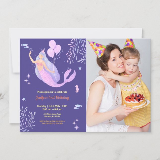 Cute Funny | Kids Photo Birthday Invitation (Front)