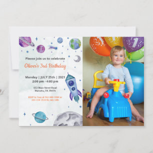 Cute Funny Kids Photo Birthday Invitation