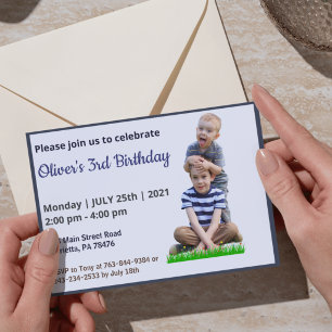 Cute Funny   Kids Photo Birthday Invitation