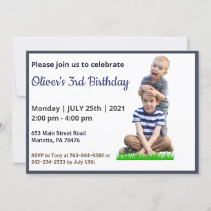 Cute Funny   Kids Photo Birthday Invitation