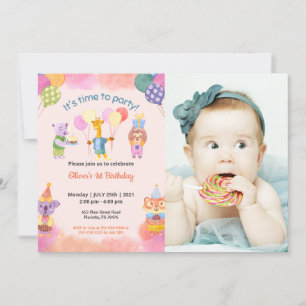Cute Funny   Kids Photo Birthday Invitation