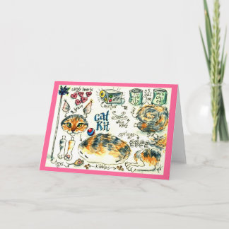 Cute funny kitten cat greeting or note card