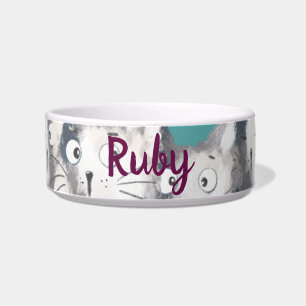Cute Funny Kitty Cat Faces Bowl