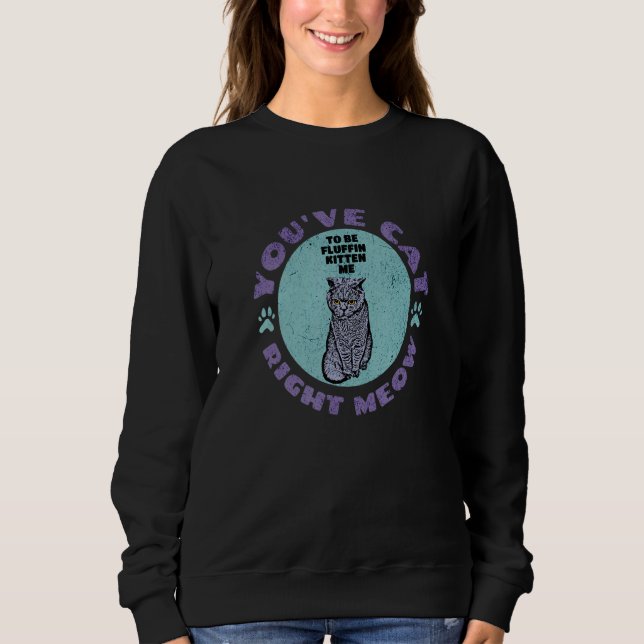 Cute Funny Kitty Cat for Animal Lovers Angry Kitte Sweatshirt (Front)