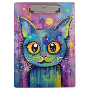 Cute Funny Kitty Cat Mixed Media Animal Pet Clipboard