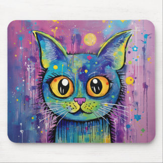 Cute Funny Kitty Cat Mixed Media Animal Pet Mouse Pad