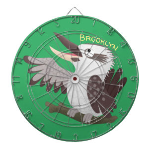 Cute funny laughing kookaburra cartoon dartboard