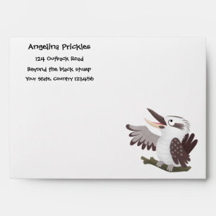 Cute funny laughing kookaburra cartoon envelope