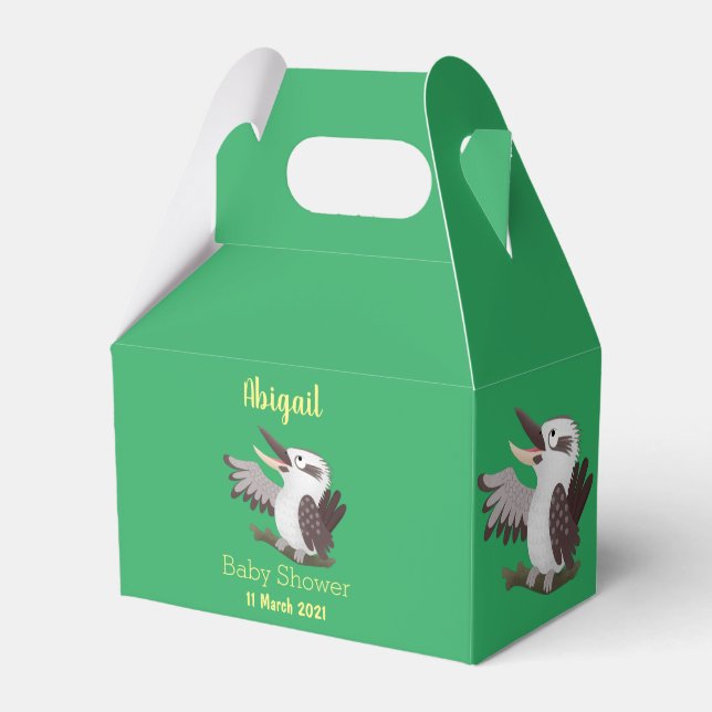 Cute funny laughing kookaburra cartoon favour box (Front Side)