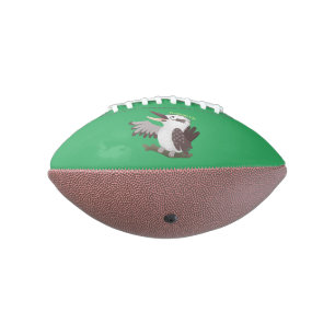 Cute funny laughing kookaburra cartoon football